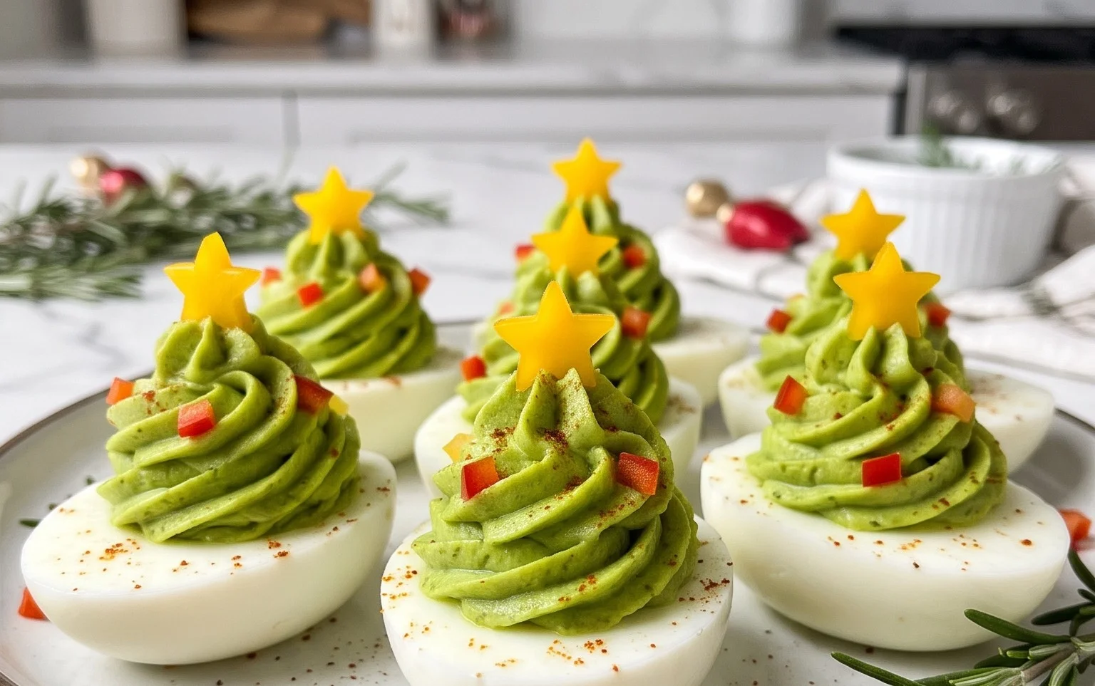 Arbres de Noël Oeufs Mimosa Festifs : Recette Facile