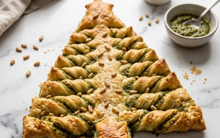 Sapin Feuilleté au Pesto : Recette Facile
